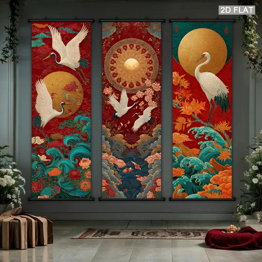 VIKAMA Traditional Pine and Cr - Wall Scroll Tapestry recension och pris