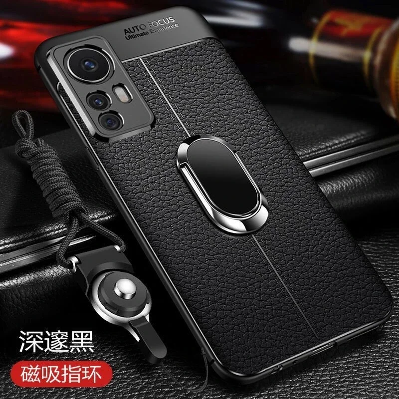 Magnetic Case For Xiaomi Mi 12X 12T Pro 12 Lite 5G Holder Ring Phone Cover For Mi12 Luxury TPU Soft Silicone Shockproof Bumper