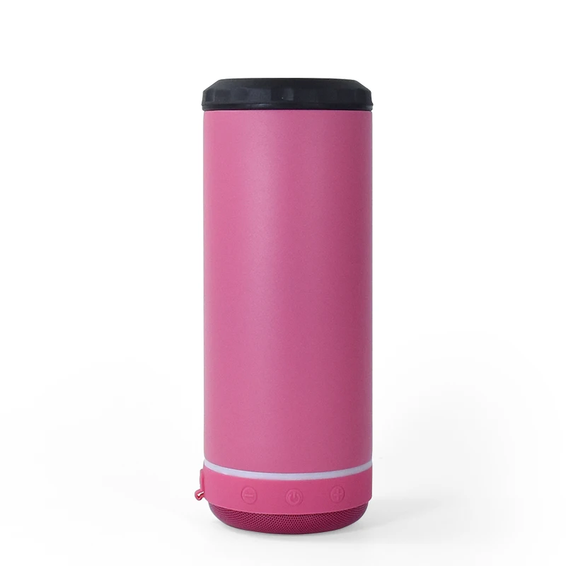 Wholesale OEM Custom Logo Powder Coated Stainless Steel 16oz Speaker Tumbler Wireless Smart Music Cup 4 in 1 Cooler with 2 Lids - Detail 1