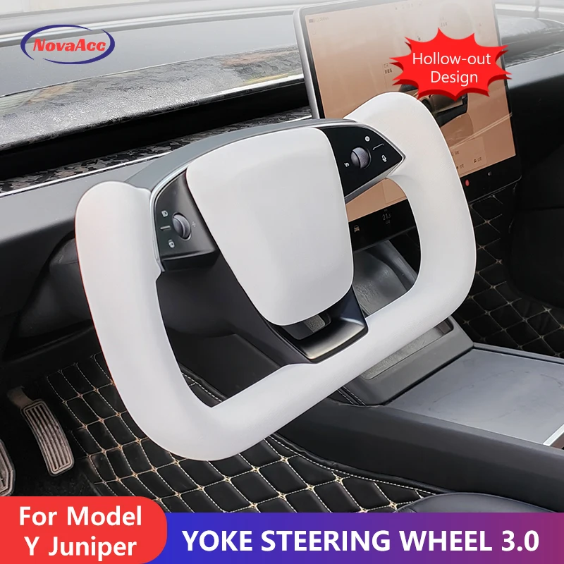 

YOKE Steering Wheel 3.0 For Tesla Model Y Juniper 2025 2026 Customized Nappa Material Keep Heating Function Steering Wheel