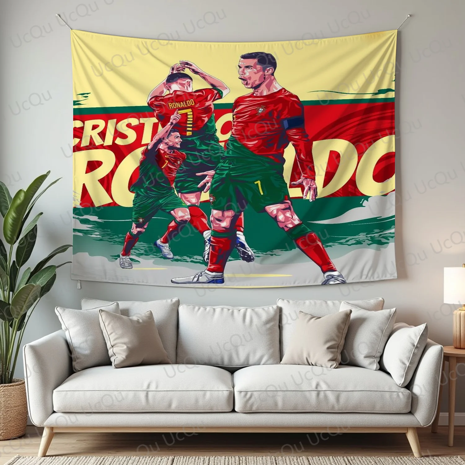 New The Ronaldo Cover Tapestry  Design Tapestry Wall SIU, Football Fans Hanging Banner Tapestry For Decor