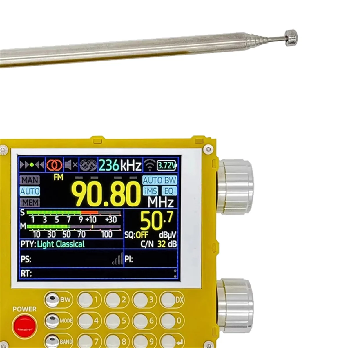 T88C Upgrade DP-666 TEF6686 Radio High Sensitivity Full Band Receiver with Antenna Black