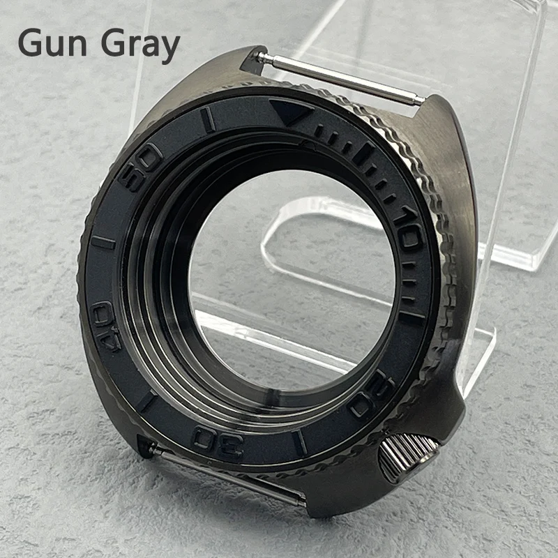 44mm NH35 NH36 Movement Watch Case Mod Gun Gray 6105 Turtle Abalone Case Fits NH34 NH35 NH36 Movement Men's Diving Watch Case