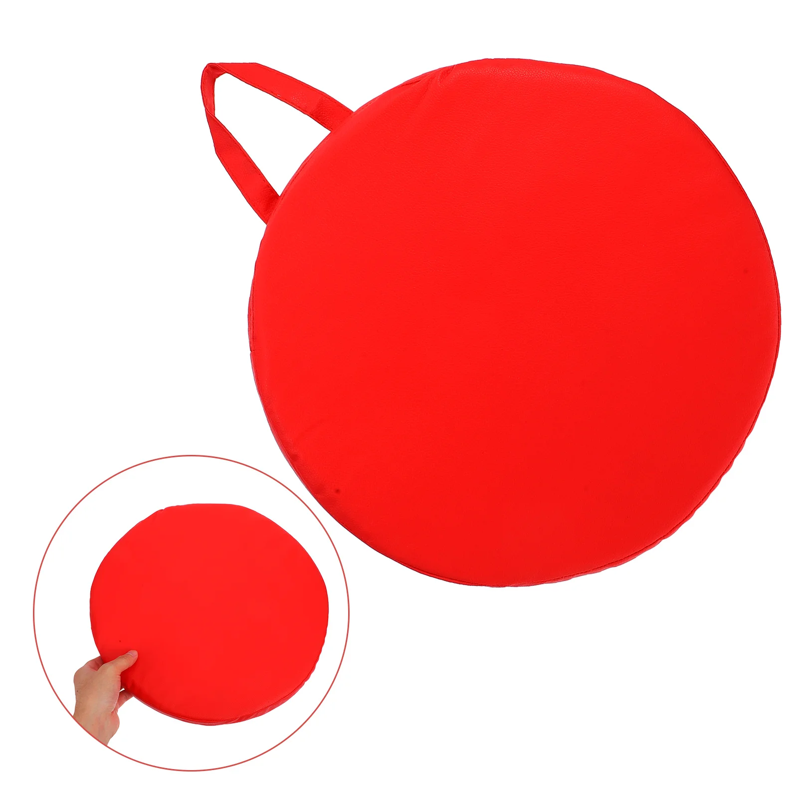 

1pc Portable Round Seat Outdoor Chair Pad With Carry Strap High-Density Memory Foam Slip-Resistant Breathable Floor Cushion For