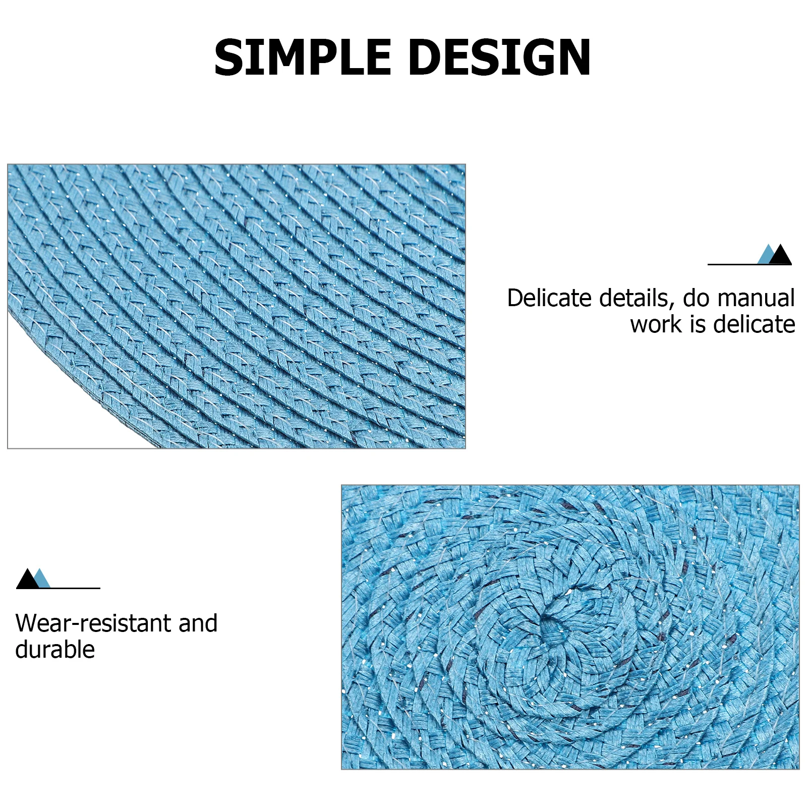 

4Pcs Woven Tableware Mats Heat Insulated Anti-Slip Dining Table Mats Decorative Placemat for Home Restaurant