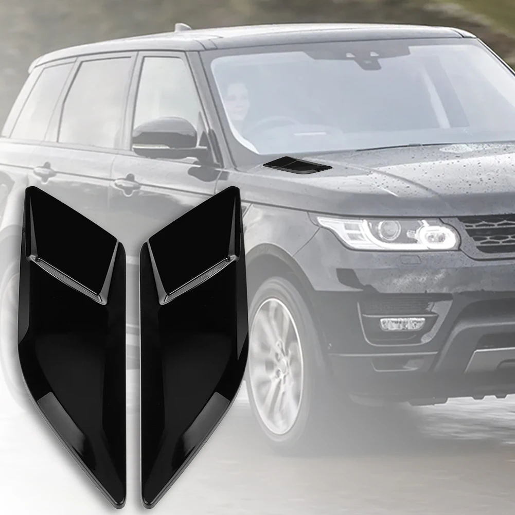 Pair of Glossy Black Hood Air Vent Cover Trims Car Bonnet Air Outlet Decor Covers For Range Rover Sport L494 2014-2018