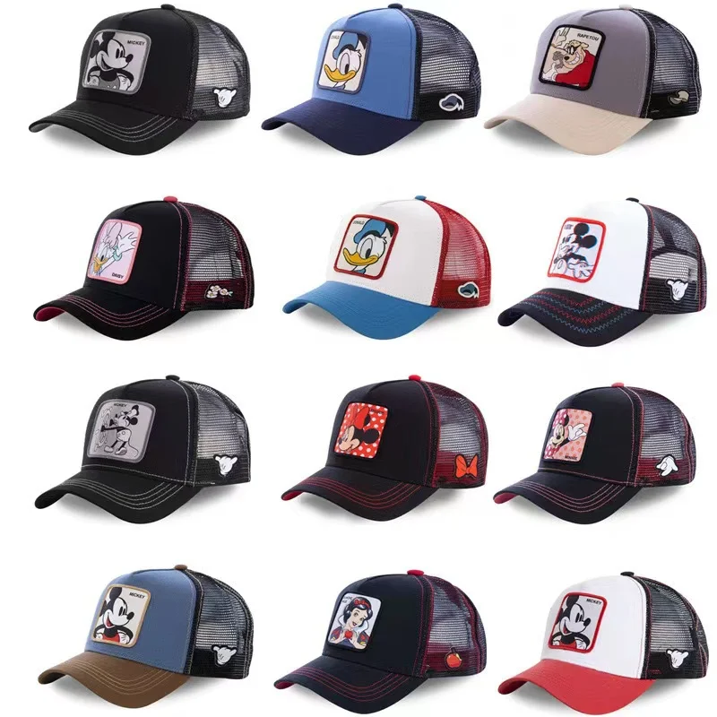 High Quality Disney Brand Anime Cartoon Snapback Cotton Baseball Cap Men Women Hip Hop Dad Mesh Hat Trucker Hat Dropshipping