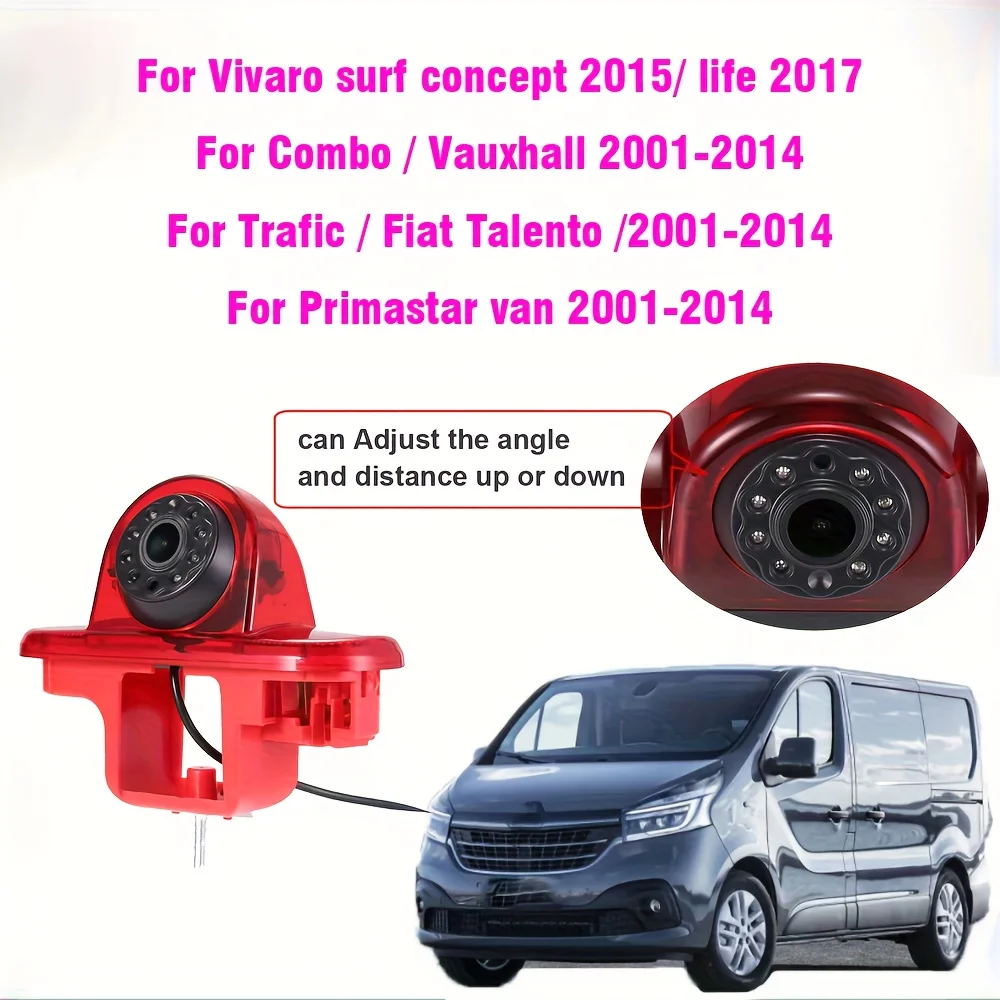 3rd Brake Light Camera & Wide View Angle for Renault Trafic/Vauxhall Vivaro/for Nissan Primastar (2001-2014)-for Precise Parking
