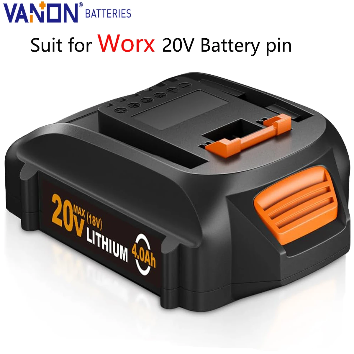 

VANON WA3520 4.0Ah 20V Lithium Ion Battery Replace for Worx WA3578 WA3525 WA3575 WG155s WG251s WG540s WG890 WG891 Battery pin