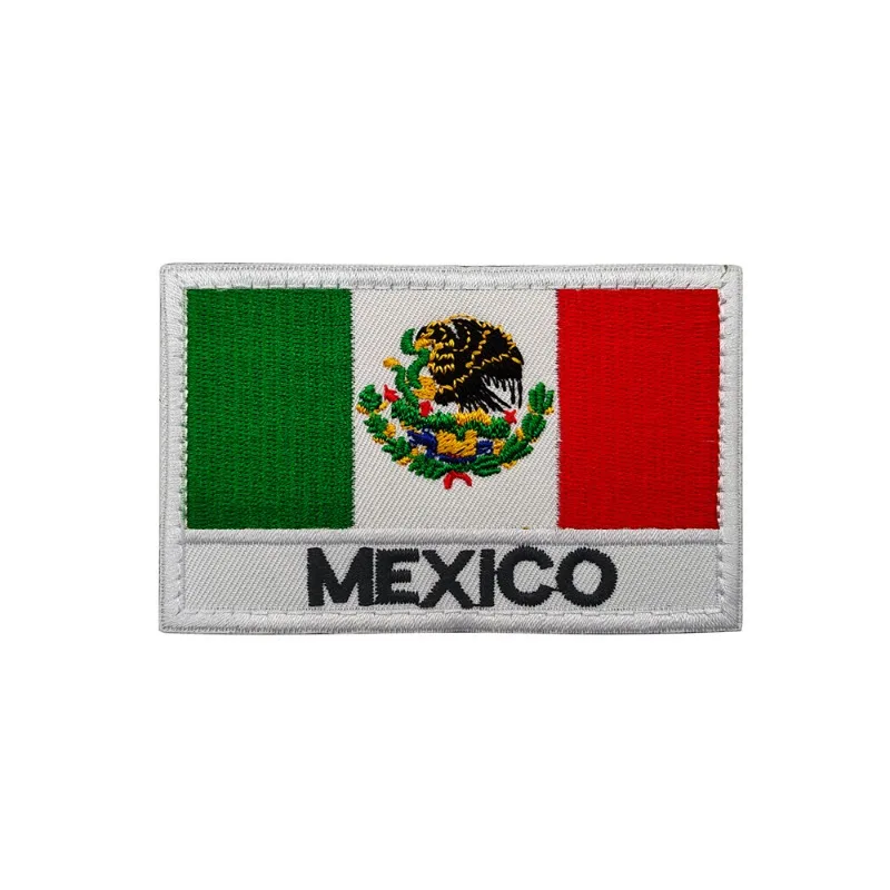 Parche bordado con calavera de la bandera de México, reflectante IR, gancho del ejército táctico mexicano, aplique de águila nacional