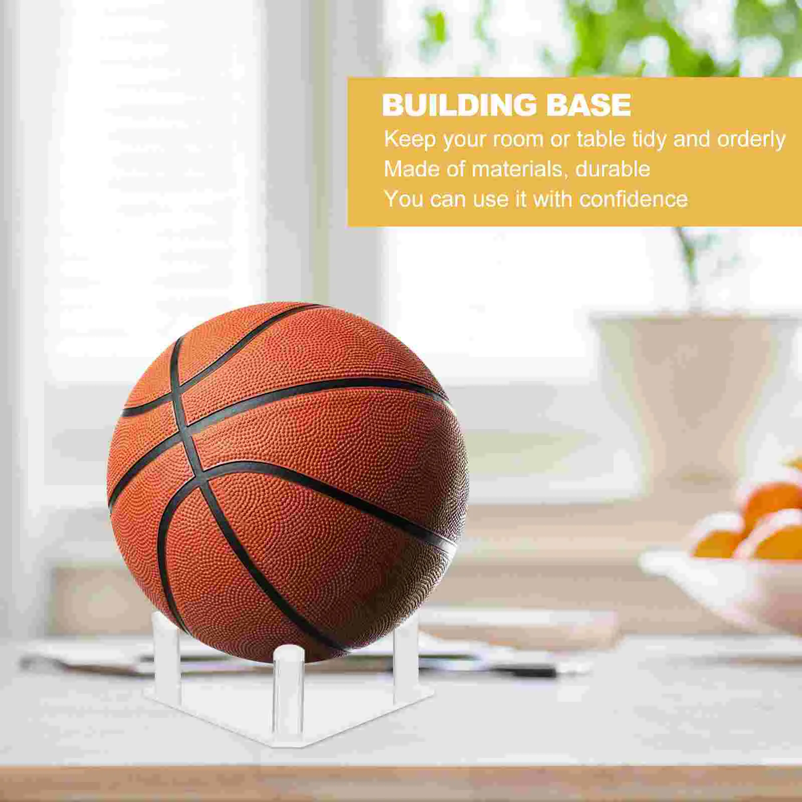 2 Pcs Football Bracket Support Storage Shelf Display Shelves Rugby Basketball Stand