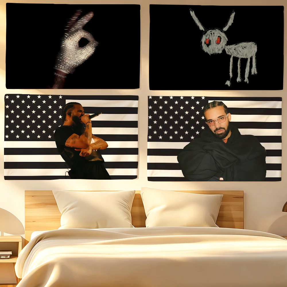 Singer D-Drake Flag Tapestries For Classroom Dormitory Camping Picnic Party Cheering Home Indoor Outdoor Decor