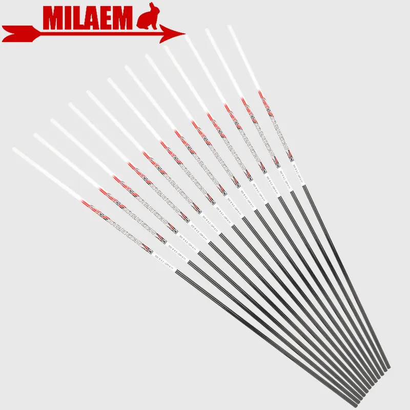 6/12pcs 32 Inch Pure Carbon Arrow Shaft ID6.2mm Archery Spine 300 350 400 500 600 700 800 Bow Hunting Shooting Target Arrow DIY