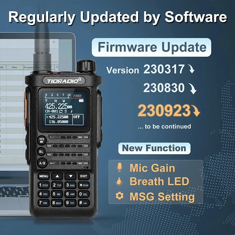 Imagem -02 - Tidradio 10w Walkie Talkie de Longo Alcance Portátil Ham Radio Conexão Celular Programável em Dois Sentidos Commutator Td-h8