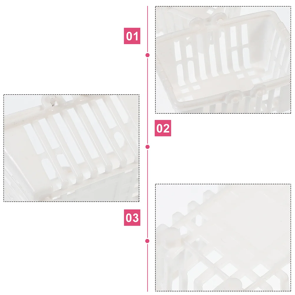 12 قطعة سلة حمل صغيرة للأطفال سلال التسوق سلال بلاستيكية صغيرة للعب التظاهري منزل ألعاب المنظمون حافة آمنة ناعمة #3