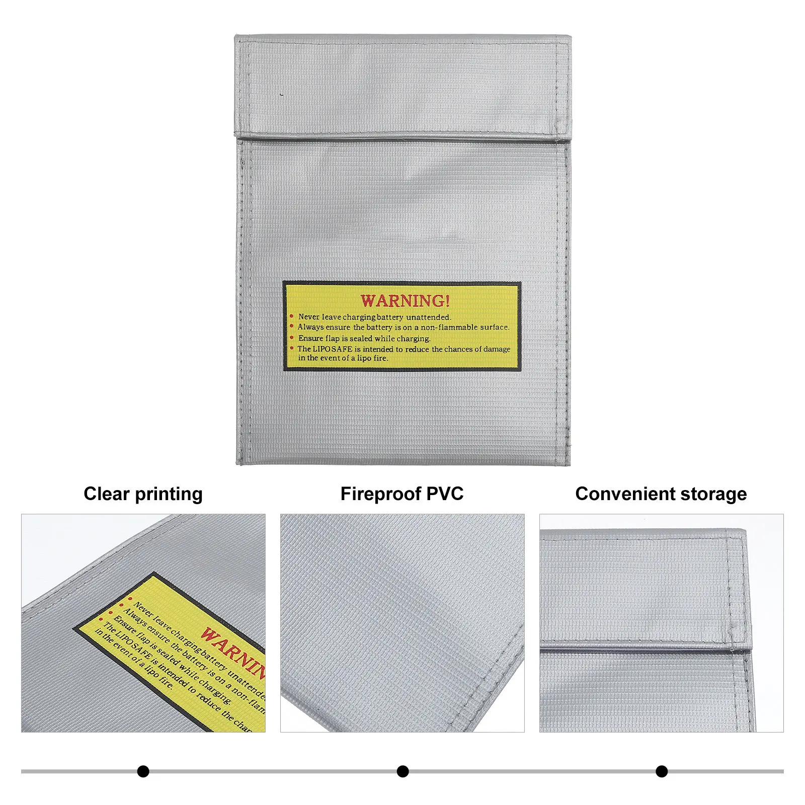 Batteries Fire Proof Bag Fireproof Bags Storage Explosion-Proof Safe Batterybag Pouch