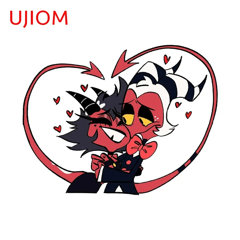 UJIOM 13cm Moxxie and Millie Helluva Boss Wall Sticker Anime Personality Vinyl Bedroom Decorations Decal Kids Room Mural