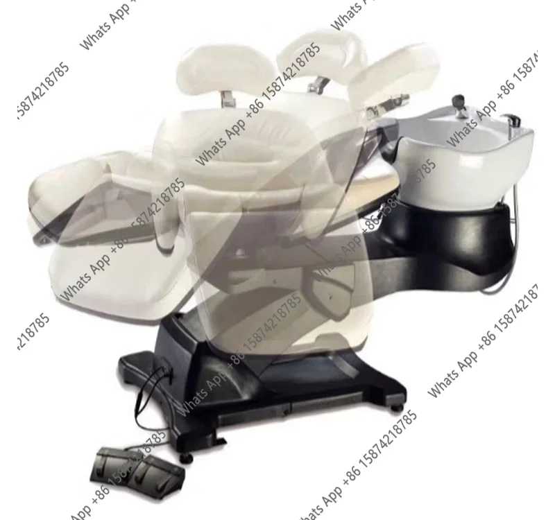 N65 Japanese electric shampoo bed lifting rotating scalp care high-end barber salon wash and care integrated flush bed 5