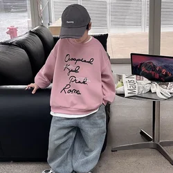 Fashion Autumn Letters Sweatshirt Children's Clothing O-Neck long sleeve Tops Boys soft loose Hoodies Pullover