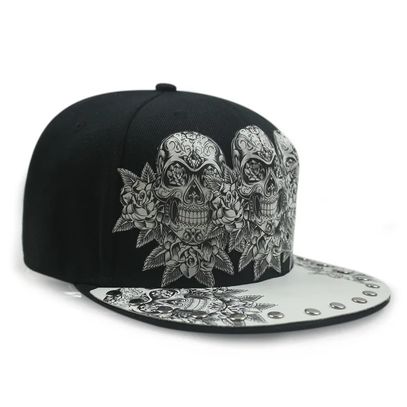 Gorras de béisbol con remaches de lujo para hombres y mujeres, sombreros de Hip Hop, Snapback, baile callejero, moda, sombrero plano