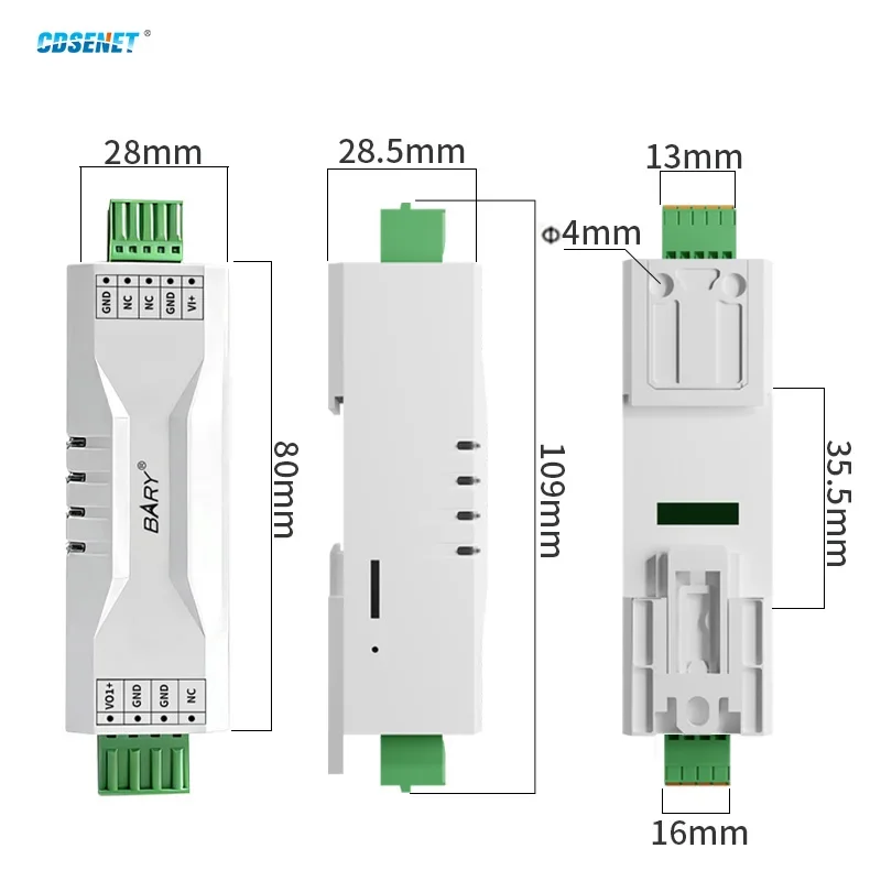 DC-DC Step Down Power Supply Module 48/80V Input 5/24V Output Over Current Protection Rail-mounted Installation Industrial Grade