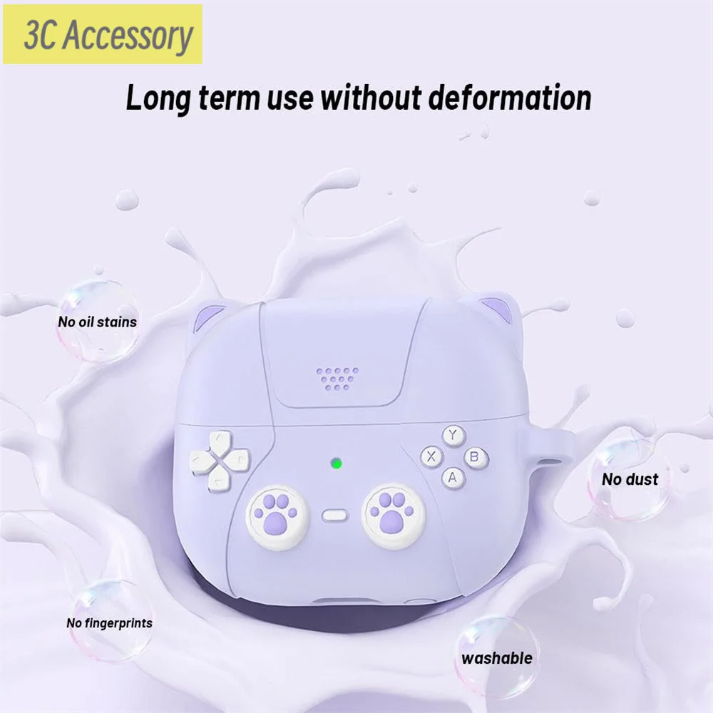 Capa de silicone macia para Samsung Galaxy Buds, 3D Cartoon Case, Fone de ouvido bonito para Buds 2 Live FE Buds 3 Pro, Novo, 2024