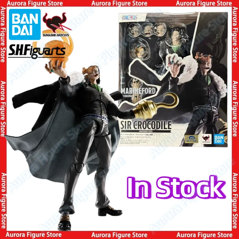 En stock: Bandai One Piece S.H.Figuarts SHF Sir Crocodile, figura de acción de Luffy de la guerra de Marineford, juguete de anime, modelo de PVC, regalo.