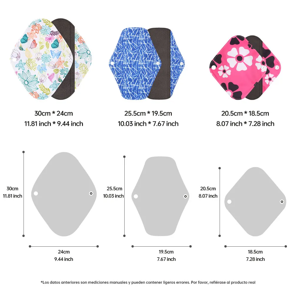 5Pcs/10Pcs Reusable Menstrual Pads 3 Sizes Available Random Colors Shipped Sanitary Napkin Female Hygiene Daily.
