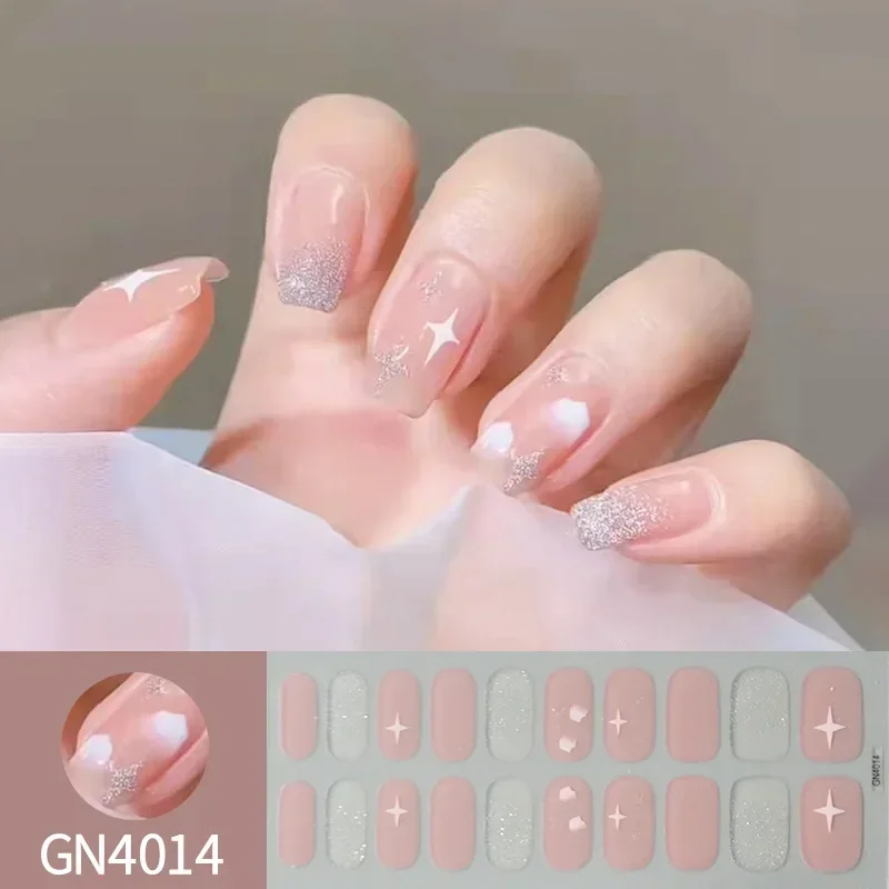 Ins DIY Manucure Décor UV Gel Ongles Autocollants Baking-free20/22 Doigt Adhésif Nail Autocollant Pâte Complète Semi-Durci Nail Art Autocollant