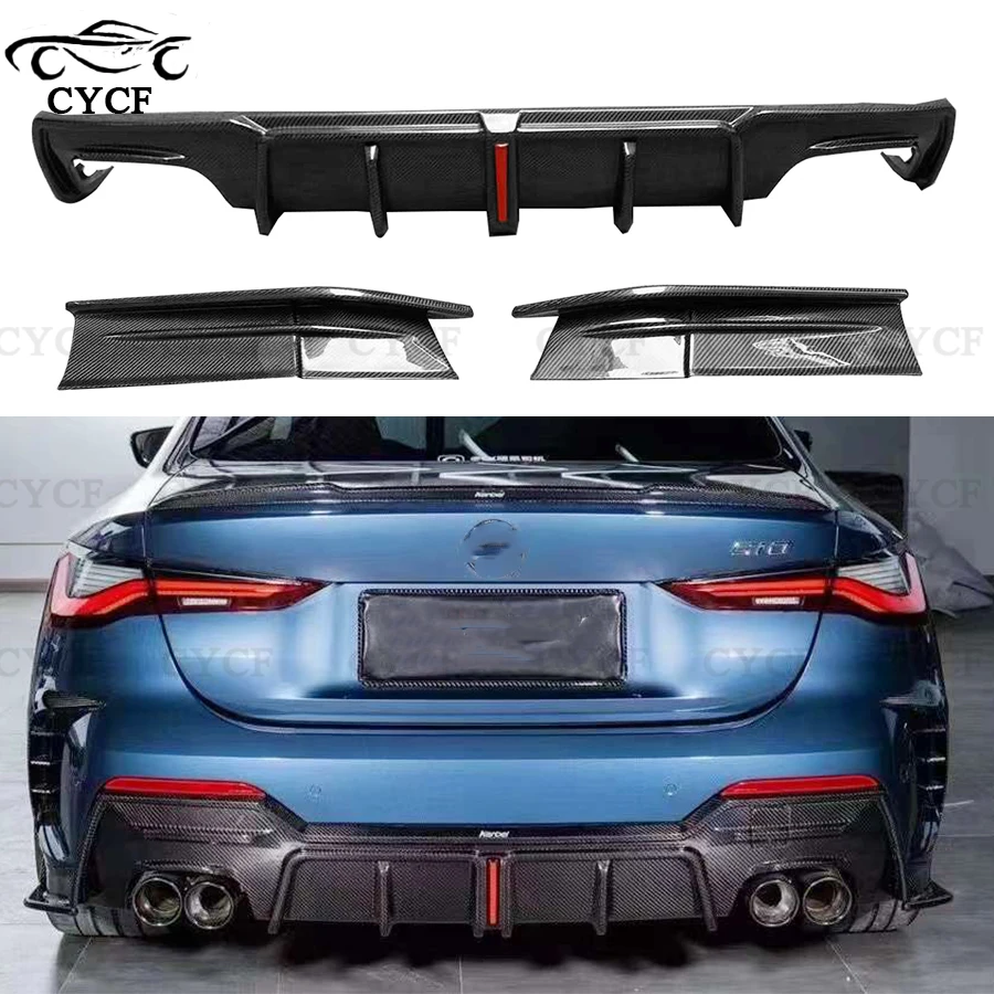 For BMW 4 Series G26 2021+ Carbon Fiber Back lip Car Rear Bumper Diffuser Rear Splitters Spoiler Back lip Car Accessories