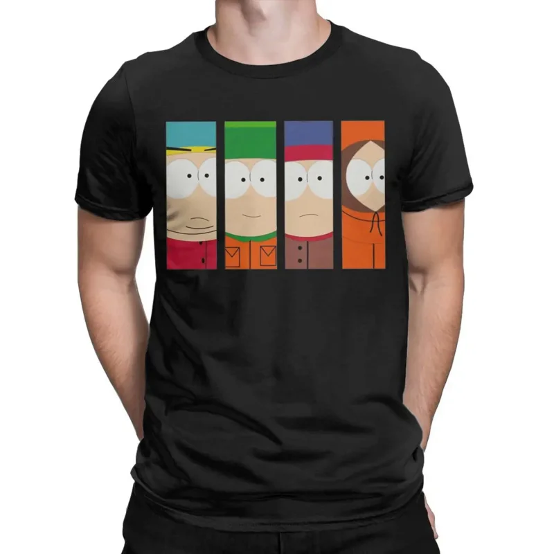 Crazy South Park T-shirt men crew neck 100% cotton t shirt short sleeve tees 4XL 5XL tops