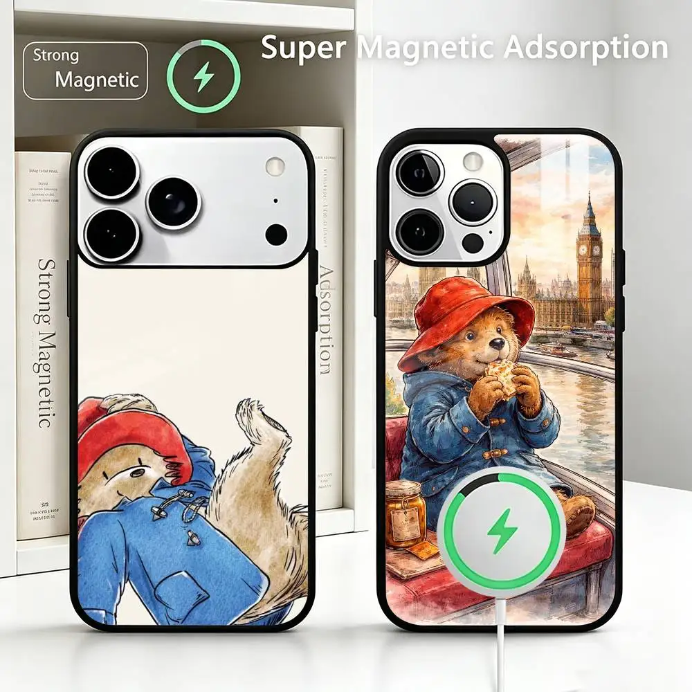 

Cute Paddington Bear Wireless charging phone case compatible with iPhone 17/16/15/14/13/12/11
