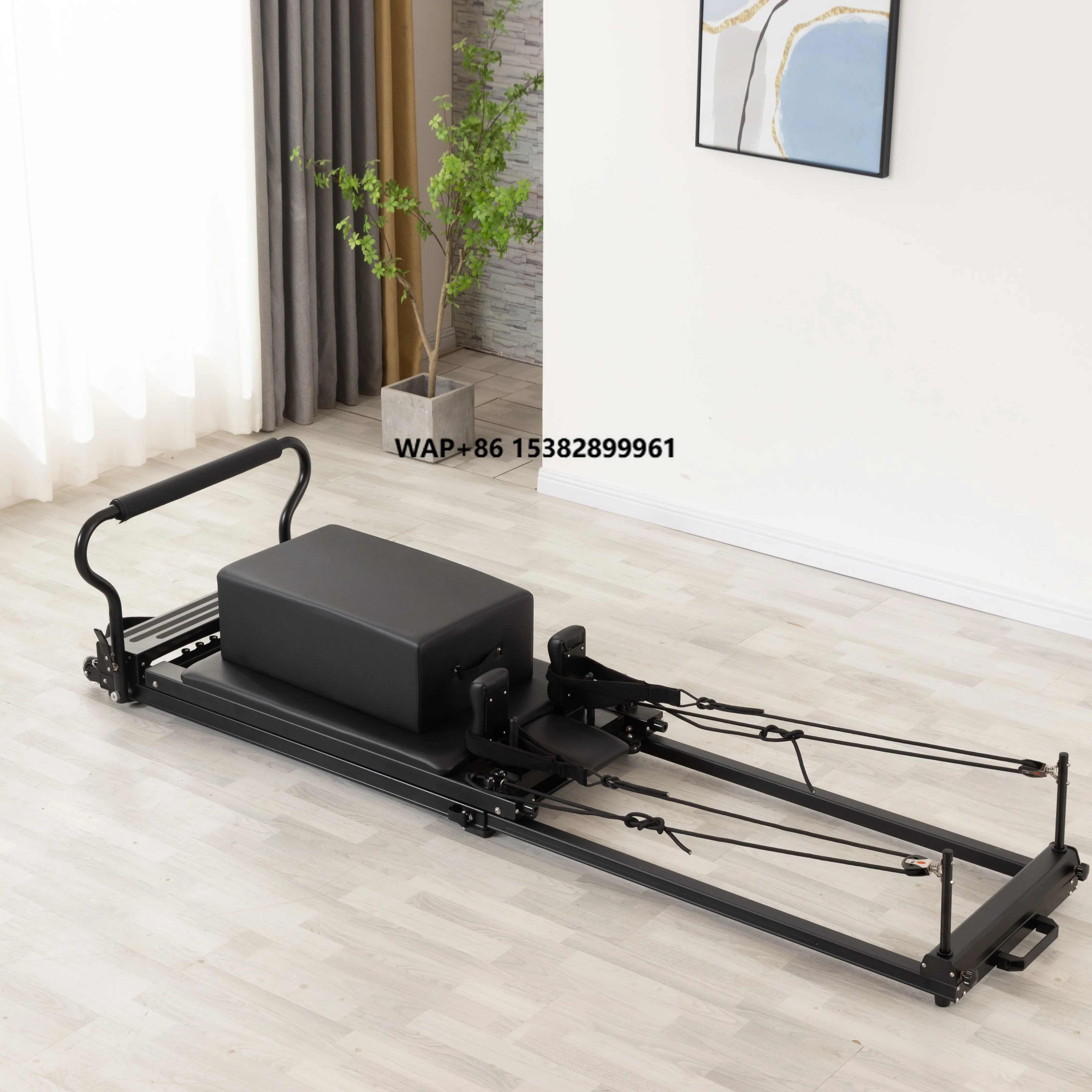 

Foldable Pilates Training Black Aluminium Folding Reformer Pilates Machine for Sale