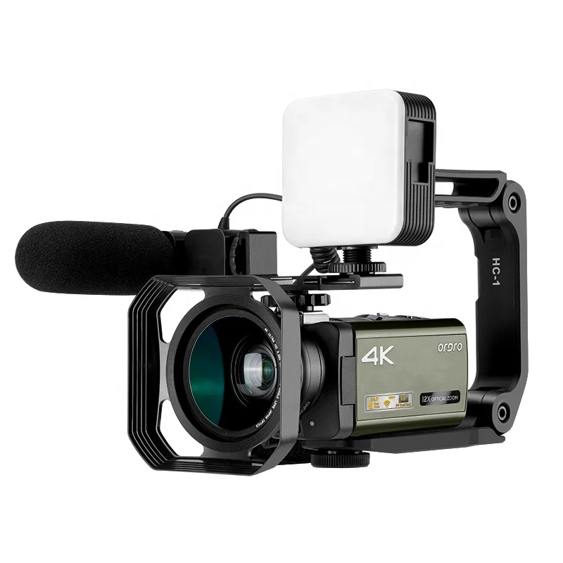 Live Stream 4K Professional Video Camera  Vlog Camcorder YouTube cam with Hot Shoe Support External Accessories