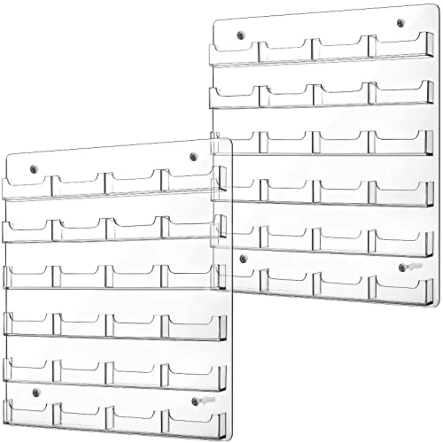 

Набор из 2 акриловых настенных держателей для визиток с прозрачными наклейками, органайзер для карт из акрила, прозрачная подставка для демонстрации