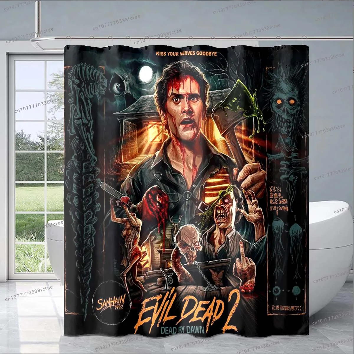 The Evil Dead Skull Pattern Shower Curtain Horror Movie Series Shower Curtain Adult Children's Bathroom Personalized Decoration