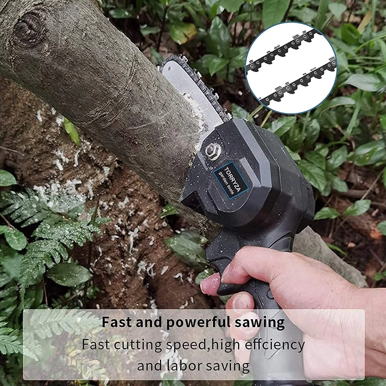 4 Inch Mini Chain Saw Chain Set and Mini Chainsaw Bars Set for 4 Inch Mini Cordless Handheld Electric Chainsaw Smooth Cutting