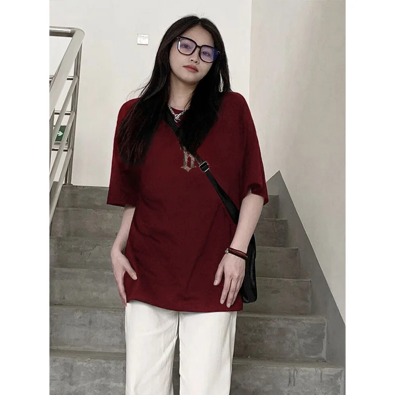 

Short Sleeve T-Shirts Womens Korean Inspired Cotton Comfortable Casual Loose Fit Oversized Trendy Aesthetic Streetwear Fashion
