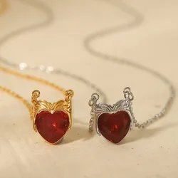 Movie Scarlet Witch Necklace Jewelry Cute Rhinestone Love Heart Helmet Pendant Choker Necklaces Fashion Geek Accessories Gift