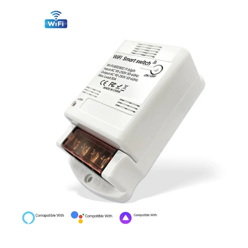 Wifi Smart Switch 30A Relay Module Smart Switch Controllers Home Automation On-Off Timing Speech-AB52
