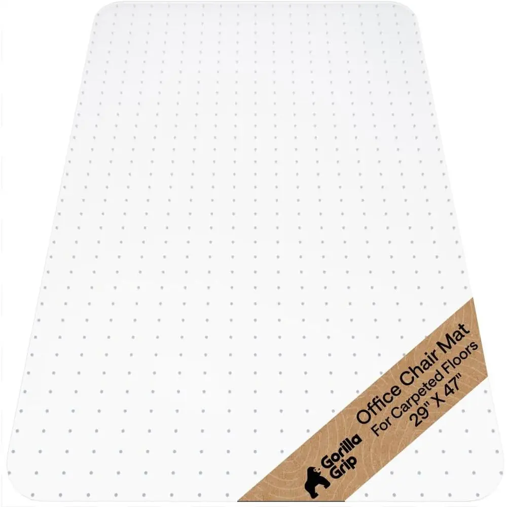 

Anti-Slip Transparent Office Chair Mat, Smooth Rolling, Heavy-Duty Plastic, Carpet Protector for Work and Gaming Chairs, 29x47