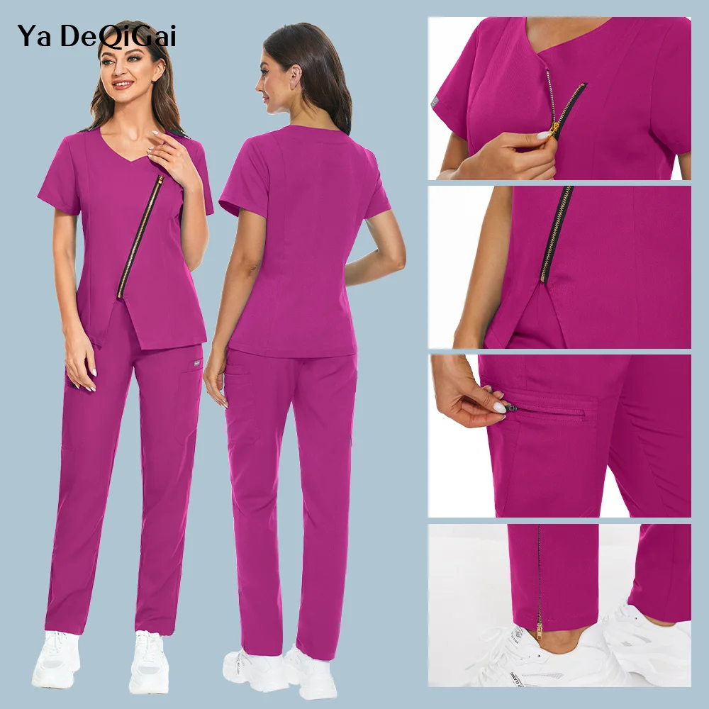 

High Quality Operating Room Medical Uniform Hospital Sets Short Sleeve Nurse Nursing Accessories Tops Pants Scrubs Suits