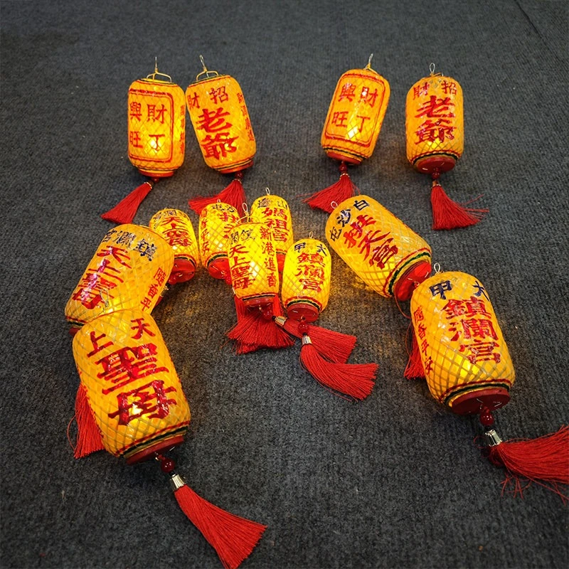 Traditional lantern mini bamboo woven oil paper lantern luminous ornament