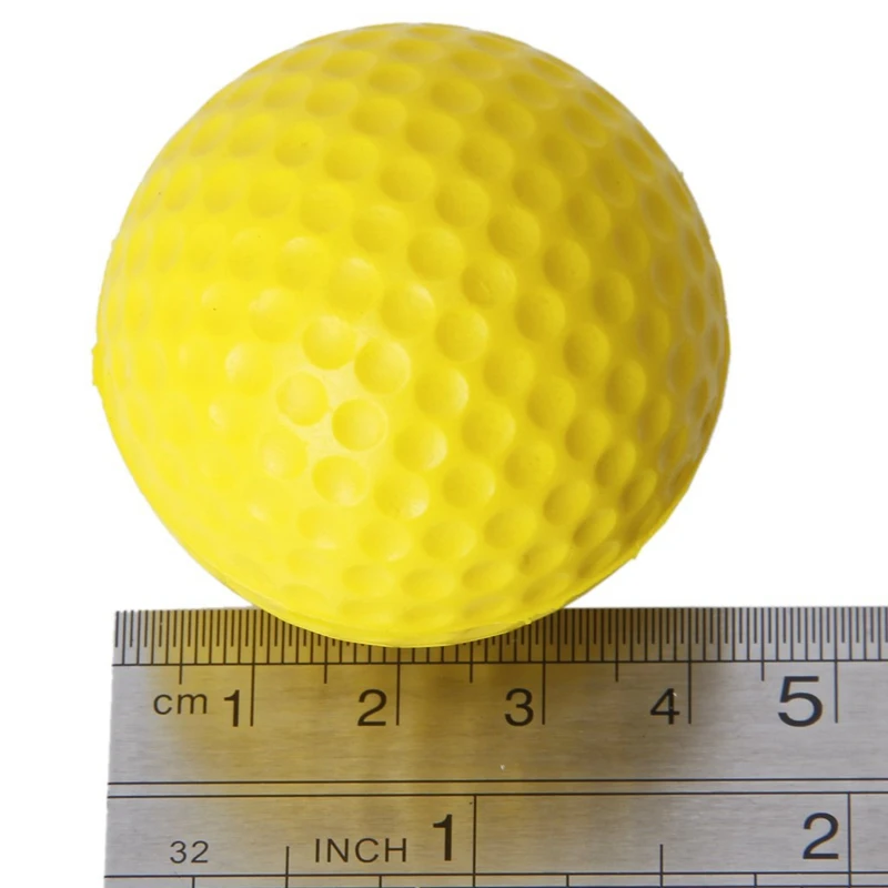 50Pcs Yellow Soft Elastic Indoor Practice PU Golf Ball