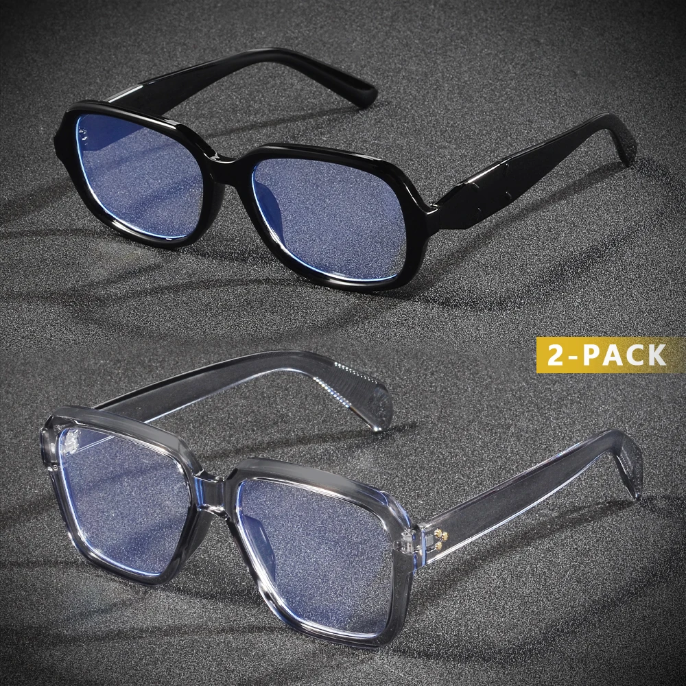 CRIXALIS 2 Stück Retro-Damen-Anti-Blaulicht-Brille, Brille, Y2K, modische Computerbrille, Bildschirmermermüdung und UV-Schutz