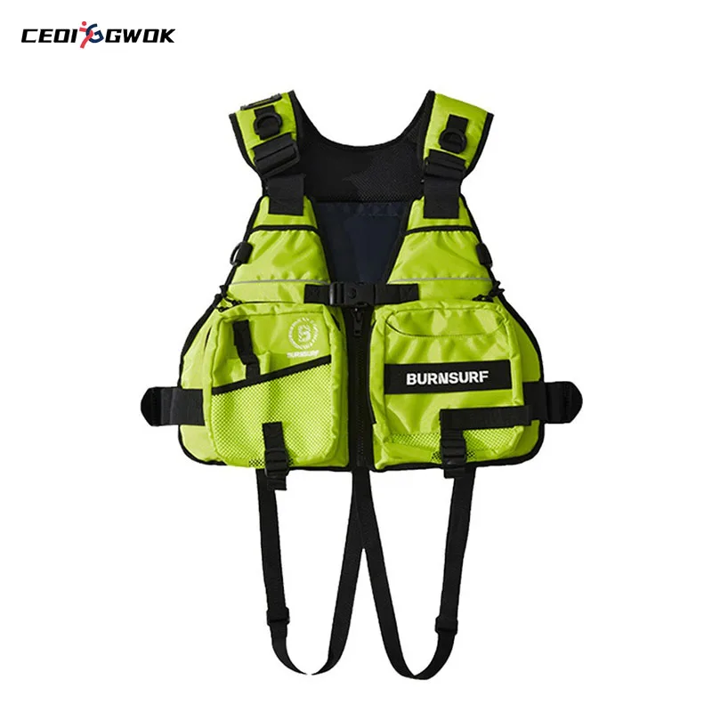 

CEOI GWOK High Buoyancy Life Jacket Vest Adult Water Sports Zippered Life Vest with Crotch Strap Boating Surfing Life Jackets