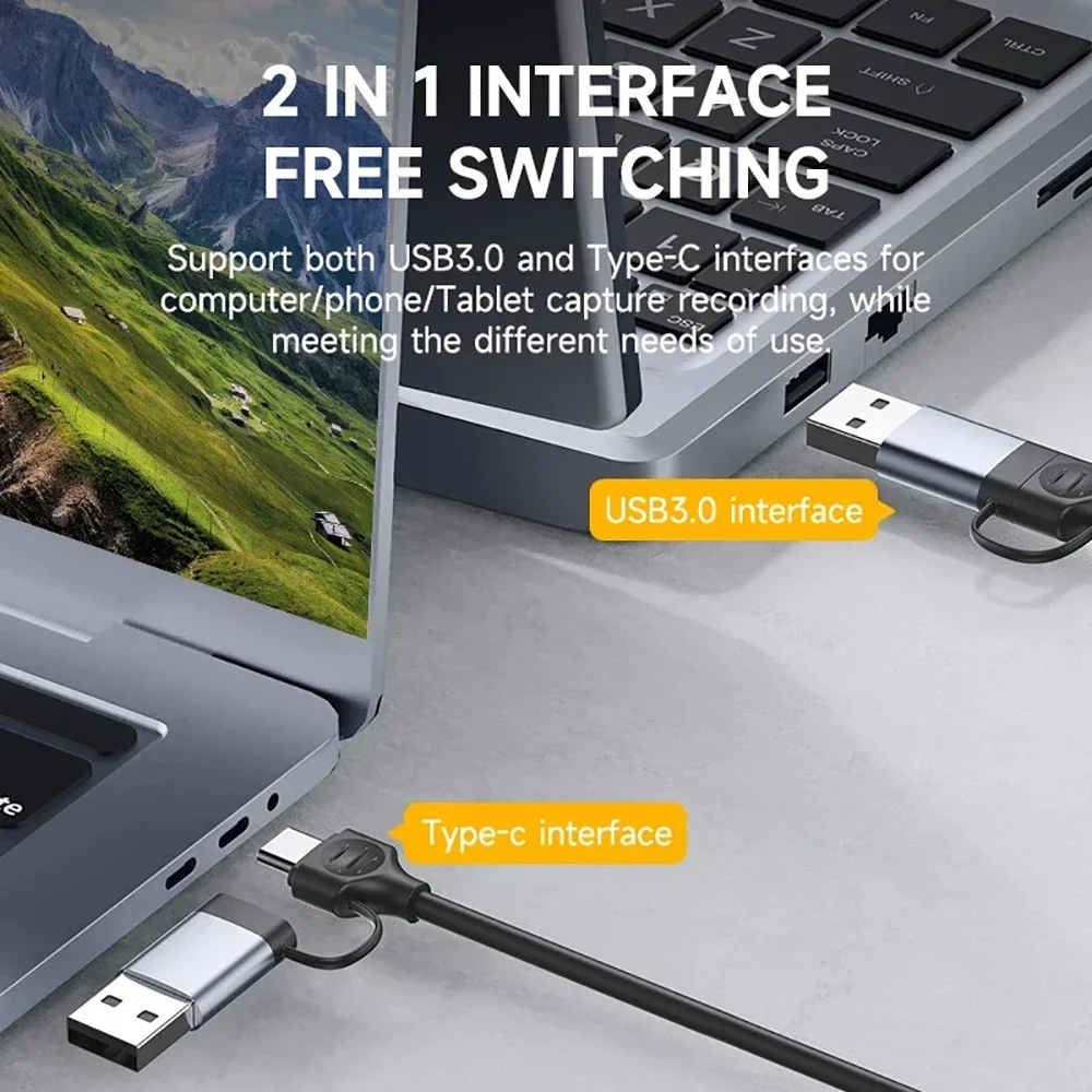 Tarjeta de captura de vídeo USB 3,0, compatible con HDMI, grabador de juegos USB/tipo c, grabadora de vídeo de transmisión en vivo para Switch Xbox PS4/5
