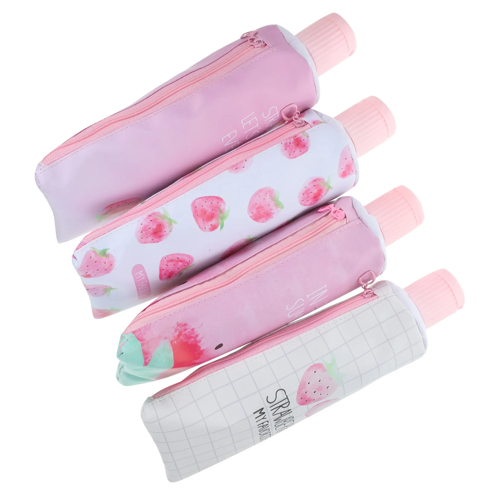 PU Pencil Bag 4pcs Large Capacity Cute Aesthetic Pen Pouch for Students