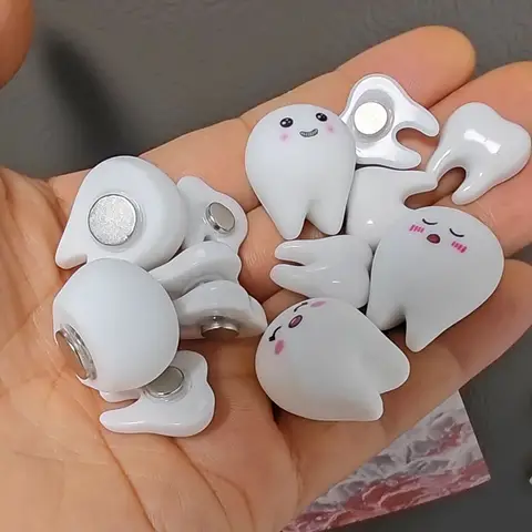 प्यारा सफ़ेद दाँत के आकार का अभिव्यक्ति रेज़िन फ्रिज चुंबक दंत स्वास्थ्य थीम वाला चुंबकीय घर कार्यालय सजावट 10 best sales राल चुंबक - №2