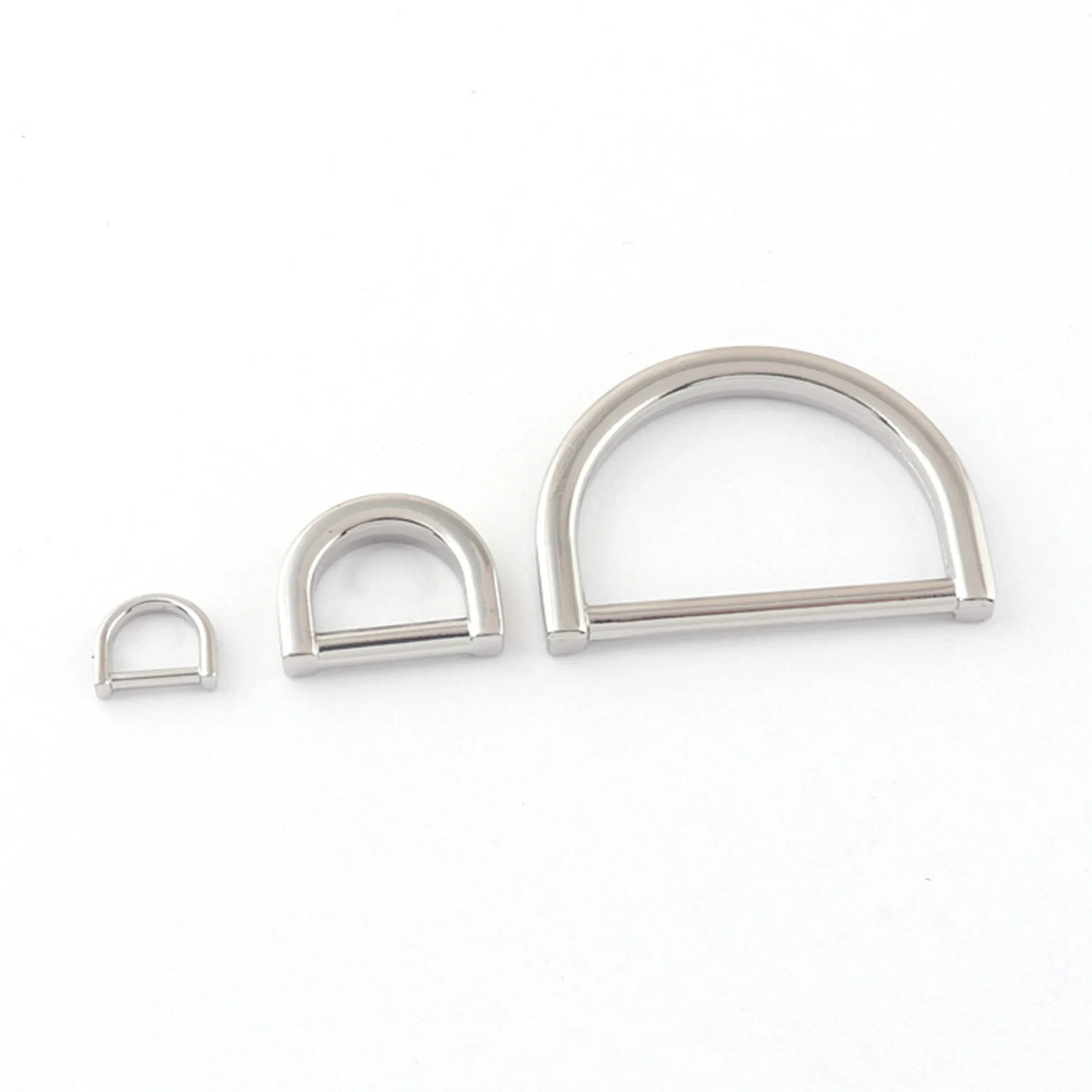 Anelli in metallo D Buckles-7mm/13mm/15mm/23mm/25mm/32mm argento mezzo anello a D, regolazione e fettuccia Connection-10pcs